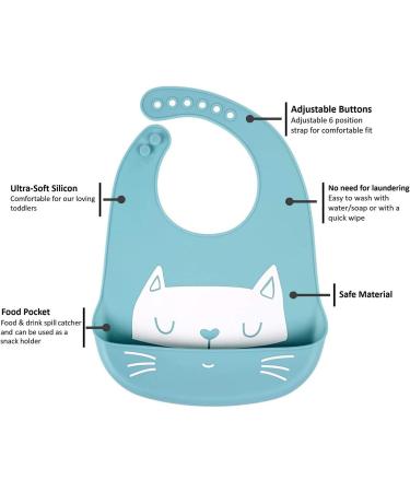RIGHTWELL 3-Pack Silicone Bibs for Babies and Toddlers - Waterproof, Soft, Easy to Clean with Crumb Catcher Pocket (Bright Colors) - Buy Online on GoSupps.com