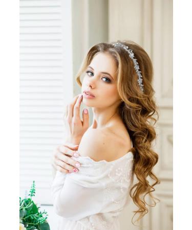 6 Pack Crystal Flower Headbands - Wedding Party Hair Accessories for Women and Girls - Buy Online on GoSupps.com