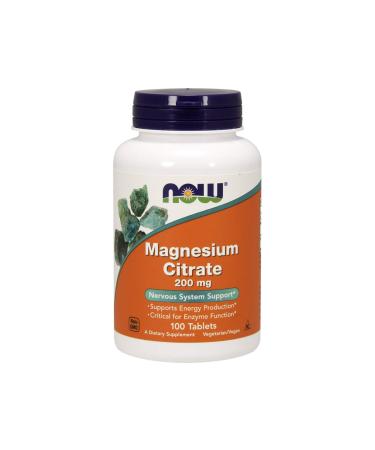 NOW Foods Magnesium Citrate 200 mg Tabs 100 Count (Pack of 1)
