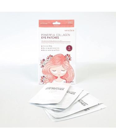 Veraclara Powerful Collagen Eye Patches - Reduce Puffy Eyes, Dark Circles, Wrinkles - 5 Pairs | Under Eye Treatment for Revitalized Skin - 1 Pack - Buy Online on GoSupps.com