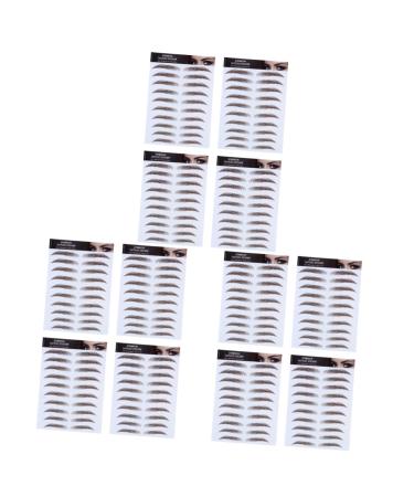 Beavorty 12 Pcs Eyebrow Stickers Authentic Fake Eyebrows Black Makeup Imitation Eyebrow Hair 6d Makeup Tools