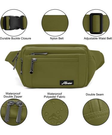 Retee Bellbag Waterproof Hip Pocket - 5 Pocket Breast Bag for Men & Women | Ideal for Outdoor Travel & Hiking (A-Green) - Buy Online on GoSupps.com