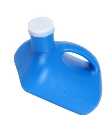 3000ML Large Male Urinal Portable Screw Cap Pot Mouth No Odor Mens Potty Pee Bottle Collector Travel Toilet (Blue) Happy
