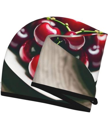 Buy Red Cherries Coral Velvet Dry Hair Cap - Quick-Dry Hair Towel Wrap for Travel & Home | Perfect for Men & Women - Buy Online on GoSupps.com