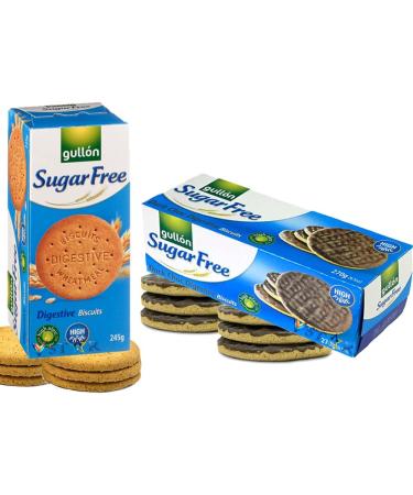 Sugar Free Digestives Biscuit 245g & Dark Chocolate Digestives 270g Packs - 2 x Mixed Sugar Free Digestives Packs - Buy Online on GoSupps.com