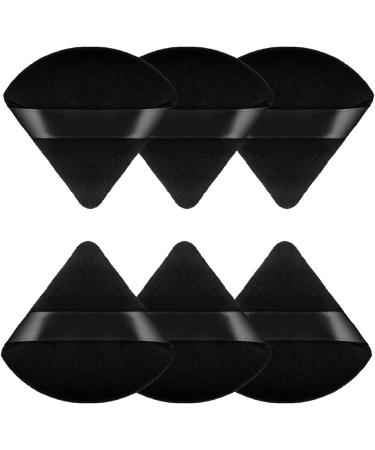6 Pcs Black Sponge Loose Powder Puff Foundation Concealer Face Makeup Make Up Triangle Sponges Velour Beauty Setting Artist Grip Liner Body Skin Brighten Brow Lift Cosmetic Tools - Buy Online on GoSupps.com