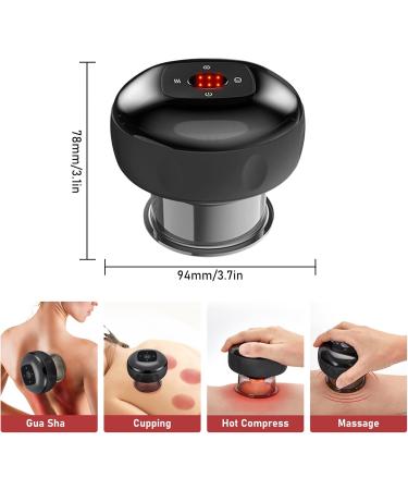 Electronic Cupping Therapy Device - Intelligent Electric Cupping & Gua Sha Massager for Pain Relief | 6-File Black - Buy Online on GoSupps.com