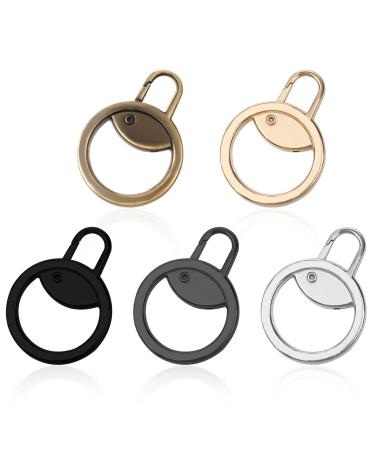 Disasserno 5 pieces zip zipper replacement rounds removable metal zipper zipper pull universal zipper pullers zipper for zipper zipper pulls