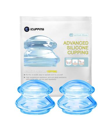 Silicone Cupping Set Vacuum Suction Cupping Therapy Sets for Facial Body Massage, Deep Tissue Myofascial Release, Pain Relief, Muscle Relaxation Joint Pain Cellulite & More (M (2 pcs))