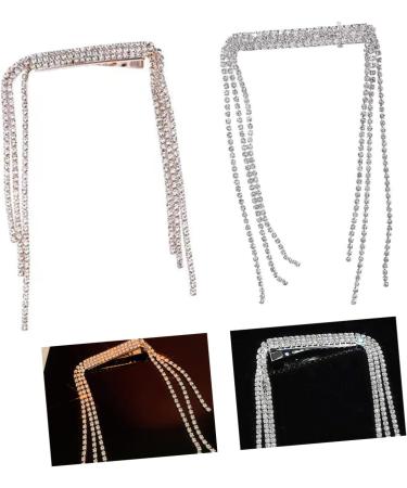 FRCOLOR Rhinestone Hairpin tassel hair clip crystal hair clip bridal headpieces for alligator hair clips for women rhinestones braided ponytail bride pin hair jewelry alloy Bobby Miss - Buy Online on GoSupps.com