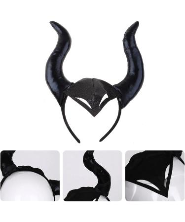 hgnxa Kids Black Devil Wing Ox Horn Headband Halloween Evil Queen osplay Props Hairband - Buy Online on GoSupps.com