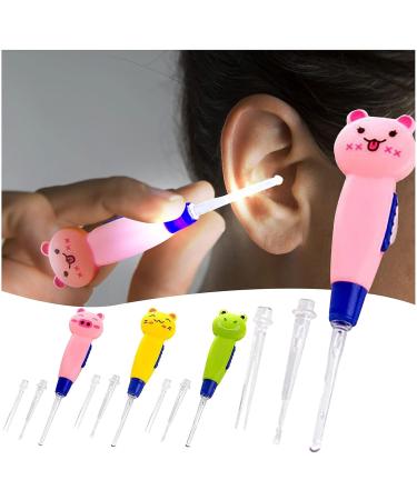 KECENWEL Ear Wax Removal Tool for Baby Use LED Lighting Cute Ear Wax Remover Luminous Earwax Cleaning Kit Children Use Pink Pig - Buy Online on GoSupps.com