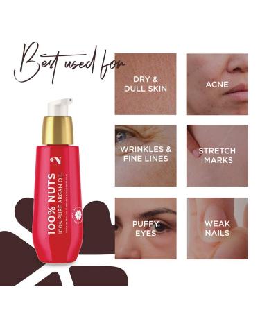 100% Pure Argan Oil (Dark Chocolate & Vanilla) - Organic Natural Hydrating Oil with Antioxidants & Vitamin E for Skin Nourishment (50ml/1.7oz - Buy Online on GoSupps.com