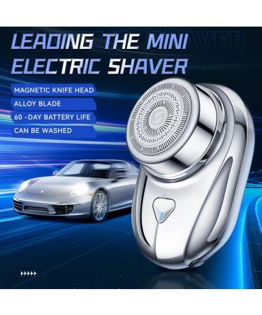 Mini Electric Shaver for Men One-Button Electric Razor Portable Mini Shaver Pocket Size Rechargeable Wet&Dry IPX7 Waterproof Travel Home Office Car (Silver) - Buy Online on GoSupps.com