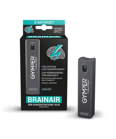 GYMPER by Layenberger Brainair Starter Mouth Spray Lemon-Mint Energy Kick Ampoules in Dispenser (2 x 10ml)