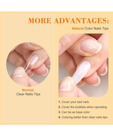 Saviland 500pcs Long Clear Fake Coffin Nails Tips with 4-in-1 Nail Glue Gel Kit - Natural Almond Gel X Tips - Buy Online on GoSupps.com