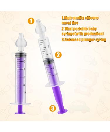 2pcs Baby Nasal Irrigation Set with Silicone Tips - Purple | Nasal Wash Aspirator for Infant Nasal Hygiene - Buy Online on GoSupps.com