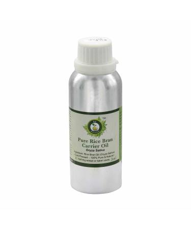 R V Essential Pure Rice Bran Carrier Oil 630ml (21oz)- Oryza Sativa (100% Pure and Natural Cold Pressed)