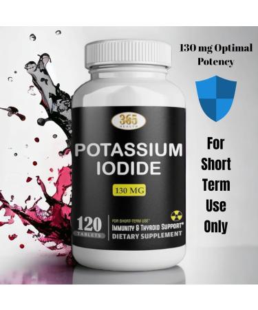 Potassium Iodide130 mg - KI Tablets- Potassium130 mg - USA Made Potassium Iodine Pills YODO Naciente Yoduro de potasio - 120 Tablets 120 Count (Pack of 1) - Buy Online on GoSupps.com