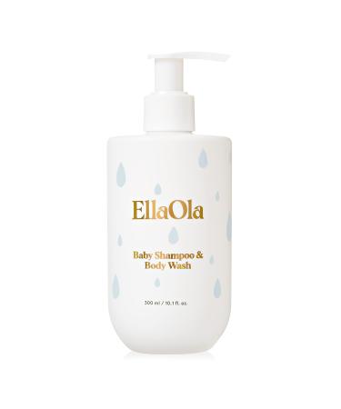 EllaOla Baby Shampoo and Body Wash | Organic Baby Bath Essentials I Fragrance Free, Moisturizing, & Tear Free for Sensitive Skin | 10.1 fl. oz. 10.1 Fl Oz (Pack of 1)
