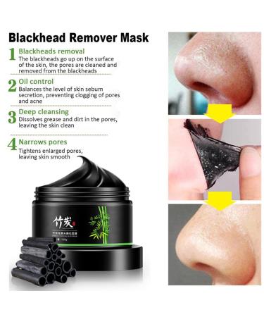 Blackhead Remover Mask - Bamboo Charcoal Peel Off Face Mask | Deep Cleansing & Purifying 120g - Buy Online on GoSupps.com