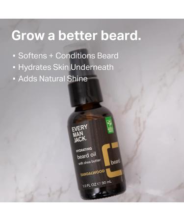 Every Man Jack Sandalwood Beard Set: Grooming Essentials for Men - Face Wash, Lotion, Oil, Butter, Comb - Sandalwood Regimen - Buy Online on GoSupps.com