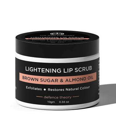 Lightening Lip Scrub for Men - Brown Sugar Almond Oil & Vitamin E - Restore Natural Color for Dry & Chapped Lips (10g - Buy Online on GoSupps.com