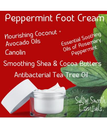 Peppermint Foot Cream - Relieves + Replenishes Dry Skin Cooling Peppermint with Soothing Ultra-Moisturizing Shea + Cocoa Butters Lanolin + Essentials oils (8 oz) 8 Fl Oz (Pack of 1) - Buy Online on GoSupps.com