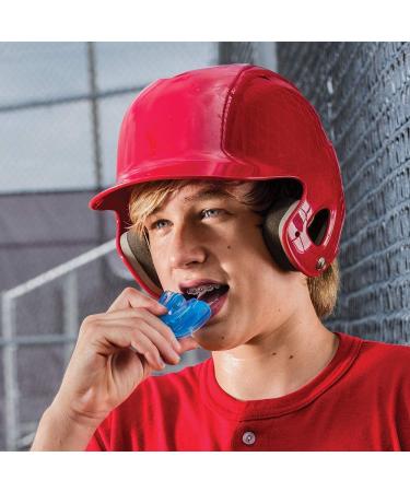 Shock Doctor Double Braces Mouth Guard - Upper & Lower Teeth Protection - No Boil / Instant Fit - For Youth to Adults - Blue - Buy Online on GoSupps.com