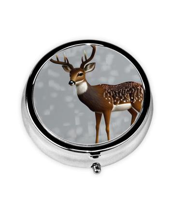 Grey Plum Deerround Pill Box 3 Compartment Round Pill Box Organizer #Portable Travel Pill Box for Traveling.