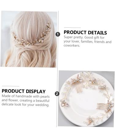 Didiseaon Bride Hair Braiding Hair Comb Bride Wedding Headdress Wedding Hair Clip Women Prom Headwear Rhinestone Hair Side Comb Queen Pearl Twist Flower Bridesmaid Alloy Material - Buy Online on GoSupps.com