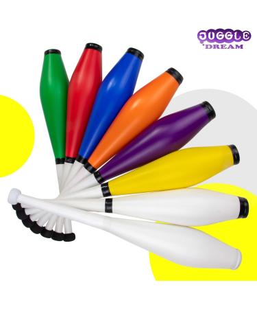 Juggle Dream Coach Street Jonglier Club Set - Best Training Set for Beginners & Advanced Jugglers (Red Blue Yellow) - International Shipping Available - Buy Online on GoSupps.com