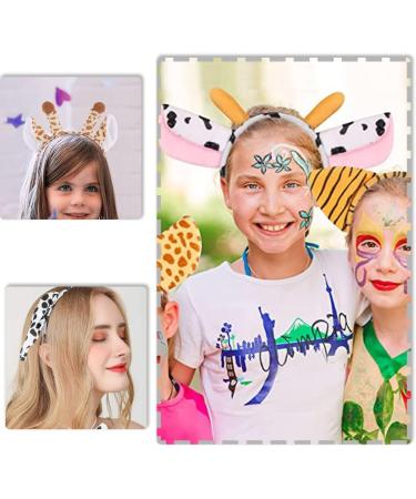 6 Pieces Animal Ears Headbands Soft Plush Hair Hoops Elastic Hair Bands for Adult and Children's Parties and Holiday Decorations - Buy Online on GoSupps.com