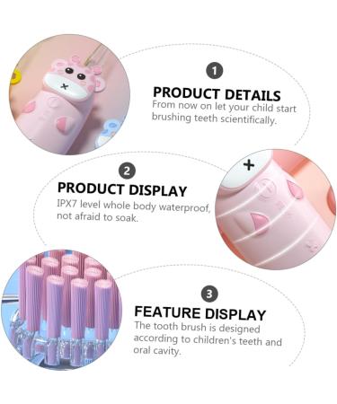 Children's Electric Toothbrush - Sonic Tooth Cleaner for Kids - Pink - 1 Set - Buy Online on GoSupps.com