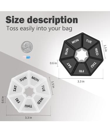 Weekly Pill Box Organizer - Moisture-Proof Portable Pill & Vitamin Case for Supplements - Compact 1-Pack Black - Buy Online on GoSupps.com