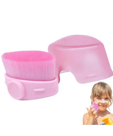 Bexdug Sunscreen Brush for Kids Precise Control Foundation Brush Sunblock Applicator for Kids - Quick-Drying Cosmetic Brushes Soft Fiber Bristles Ensures Even Application Pink
