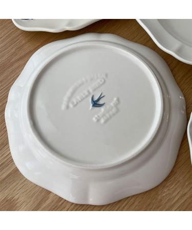Salad Plate Swallow Embossed Dining Plate Vintage Tableware Solid Simple Fish Plate Household Kitchen Restaurant Ceramic Dining Plate Oval Fish Plate for Kitchen Plate (Size : M) Medium - Buy Online on GoSupps.com