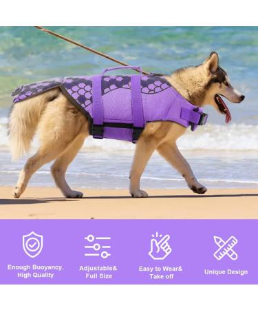 Emust Dog Vest for Swimming & Boating - High Buoyancy Ripstop Life Jacket for Small & Medium Breeds - Purple Mermaid (M) - Buy Online on GoSupps.com