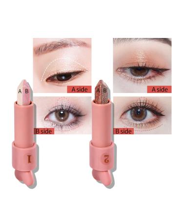 ICE LOVE 2pcs Glitter Eyeshadow Stick Set - Long Lasting Matte Cream & Shimmer Dual Color Eye Makeup - Buy Online on GoSupps.com