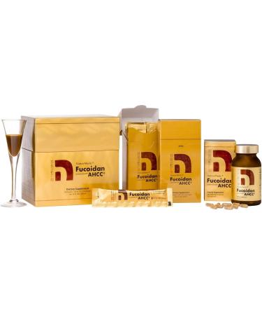 NatureMedic Fucoidan Powered with AHCC Brown Seaweed Immunity Supplement with High Purity Organic Mekabu Mozuku Agaricus 1 Bottle - 160 Vegetable Capsules Made in Japan - Buy Online on GoSupps.com