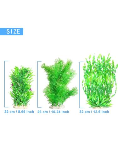 Ctpeng 3-Piece Plastic Aquarium Plants (24-32 cm) | XL Green Aquarium Decoration for Stunning Aquascapes - International Shipping Available - Buy Online on GoSupps.com