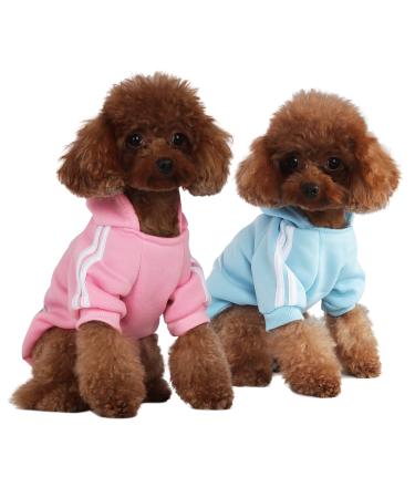 Fashion dog hoodie dog clothing streetwear pure cotton sweatshirt dog cat puppy small medium -sized fashion outfit (light blue/pink s) light blue/pink s