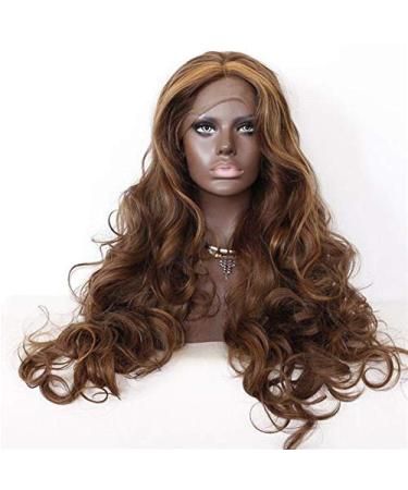 BGHJUE Long Natural Wavy Lace Front Wig - 70cm Green Brown Synthetic Hair | International Shipping - Buy Online on GoSupps.com