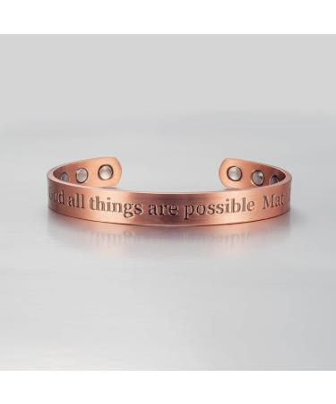 Enermagix Magnetic Copper Bracelets for Men & Women - 99.9% Solid Copper Cuffs with 3541 Gauss Magnets - Buy Online on GoSupps.com