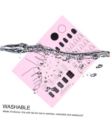 POPETPOP Nail Tool manicure pad manicure mat tools manicure art mat Salon Manicure tool manicure mat workspace silicon mat u as acrilicas nail Accessories Silica Practice Pad 28x20cm Pink - Buy Online on GoSupps.com