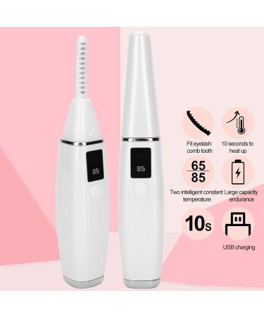 Heated Eyelash Curler 2 Colors Two Gears Electric Eyelash Curler Effective Stylish Constant Temperature Control for Girls Curling Eyelashes Makeup Women(white) - Buy Online on GoSupps.com