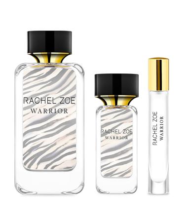 RACHEL ZOE Warrior Gift Set - Designer Women Perfume Body Spray for Women - Fruity Eau de Parfum Sprays - Ideal Perfume Gift Set for Women - 3 pc Warrior 1 Count (Pack of 1)