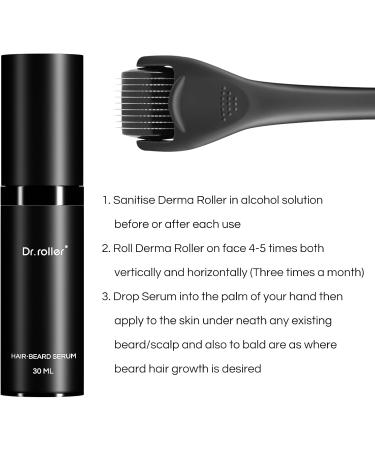Dr.roller Beard Growth Kit Derma Roller 1mm and Beard Growth Oil 30ml Derma Roller for Hair Growth Microneedling Beard Roller Beard Oil Stimulate Beard and Hair Regrowth - Buy Online on GoSupps.com