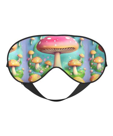 Wonderful Little Mushrooms Unisex Elastic Adjustable Buckle Design Blackout Sleep Eye Mask for Home Travel Yoga Office Nap