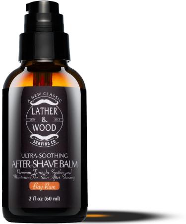 Lather & Wood Aftershave Balm - Aftershave Lotion and Cologne in-one - Bay Rum